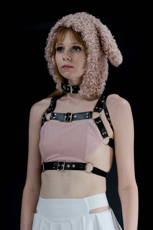Bunny Hoodie Harness - Pink