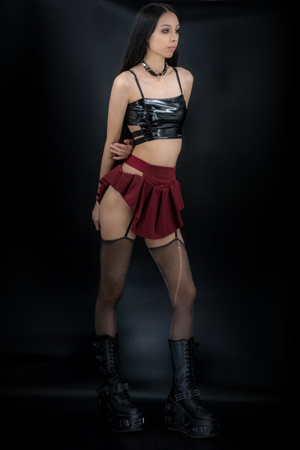 Rodeo Skort - Burgundy