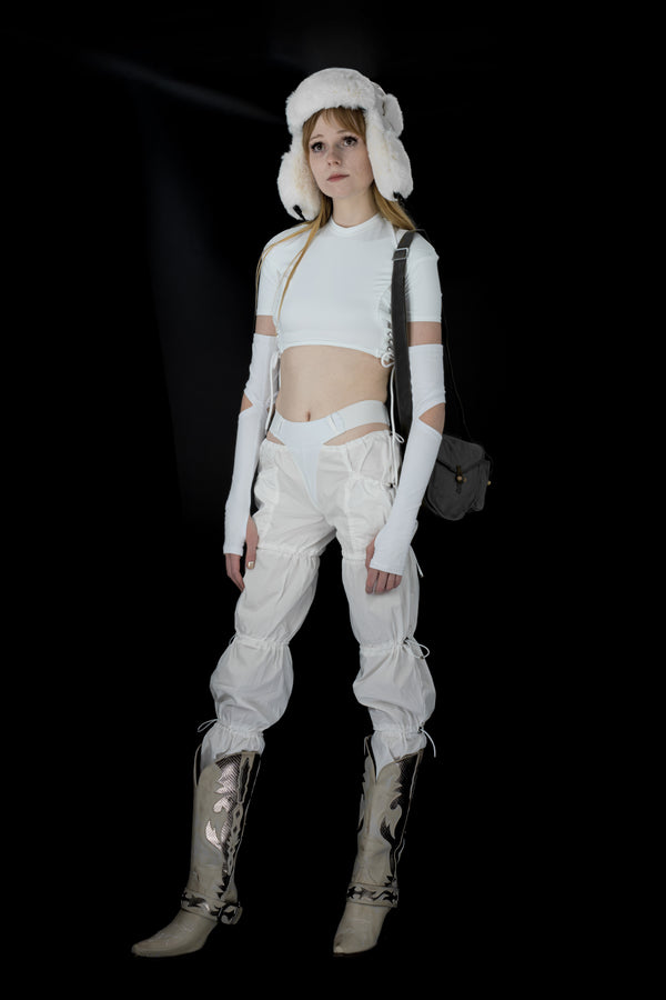 Cutout Arm Sleeves - White