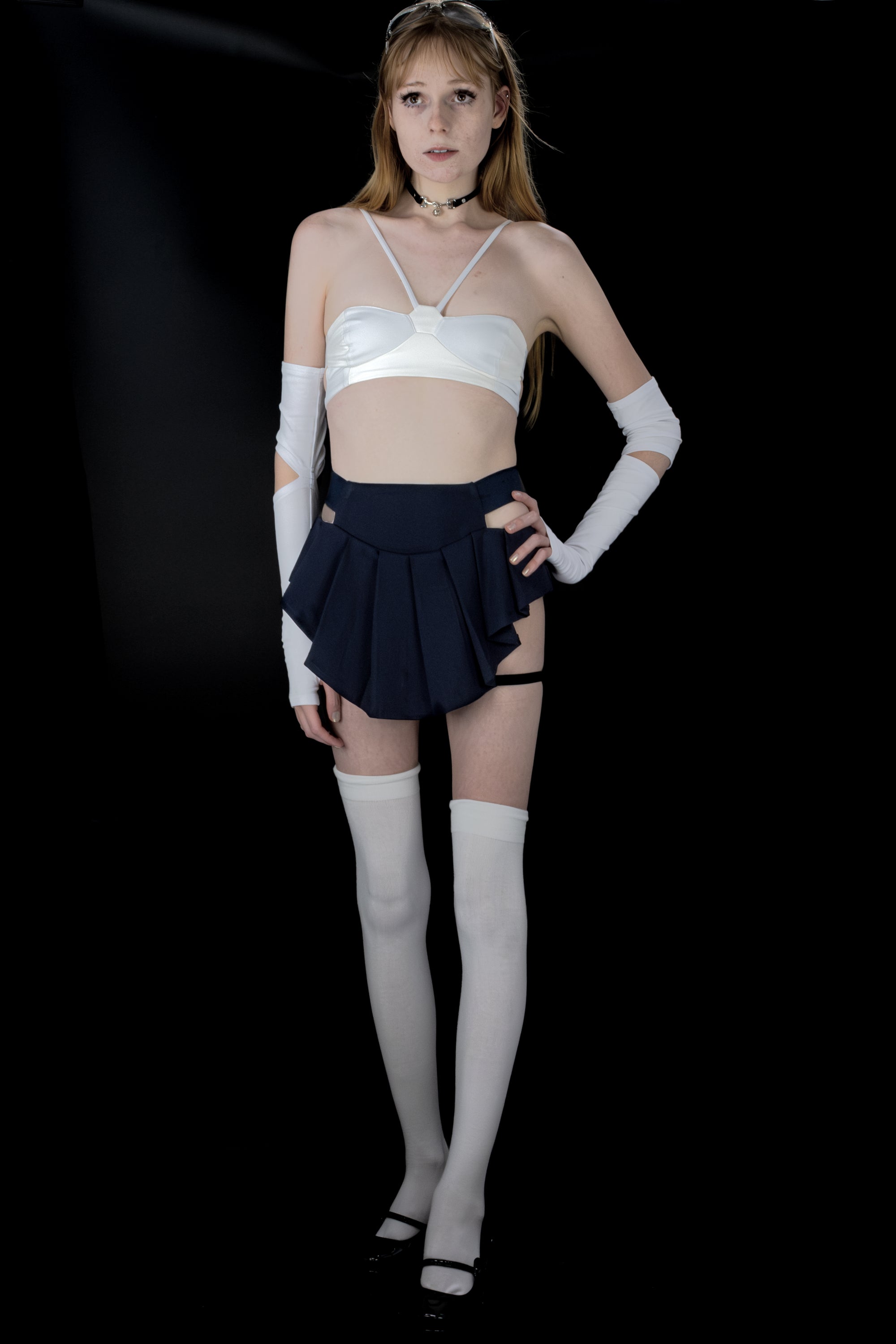 Cutout Arm Sleeves - White