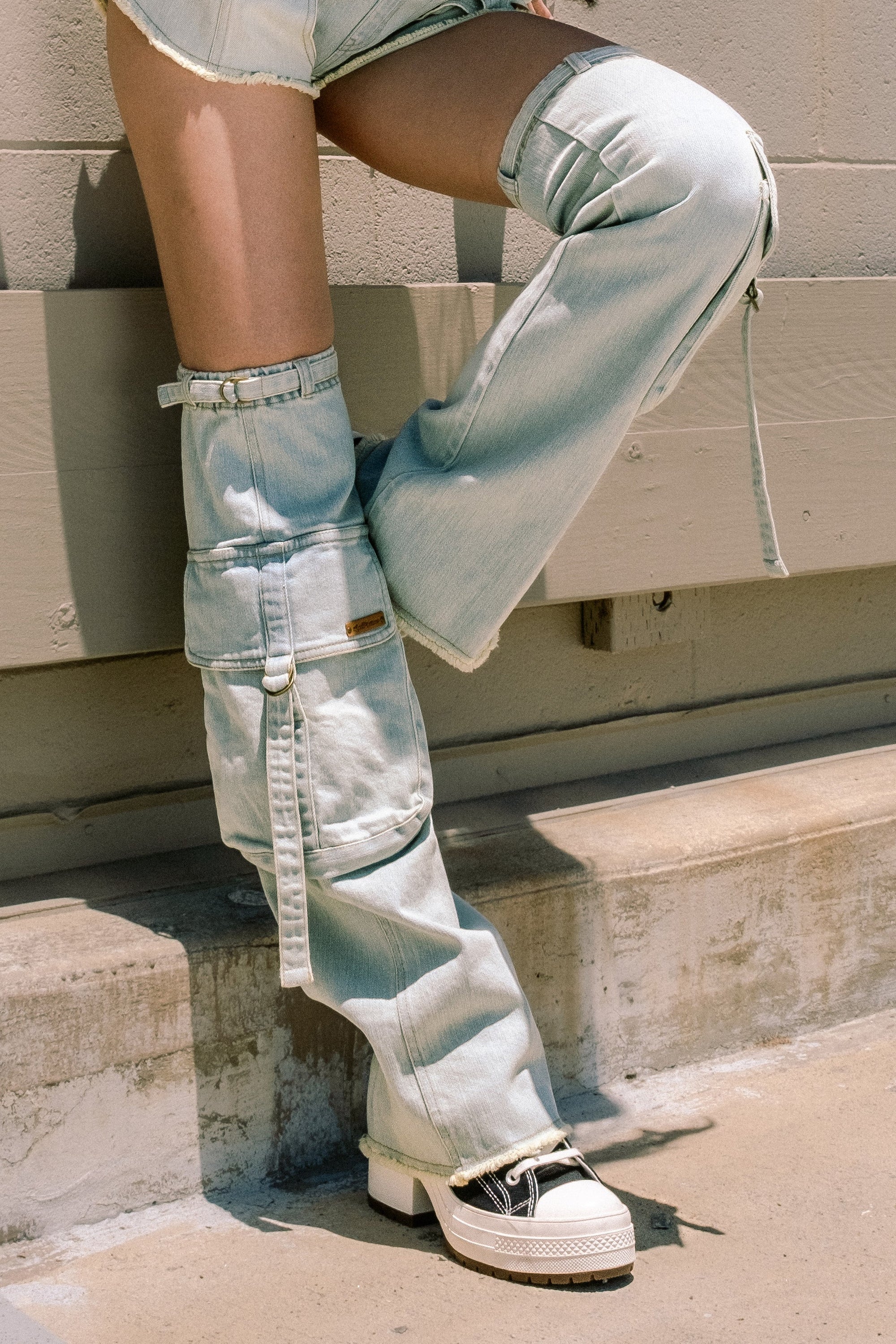 Denim Cargo Legwarmers